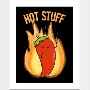 Hot Stuff Cute Chili Pun Posters and Art